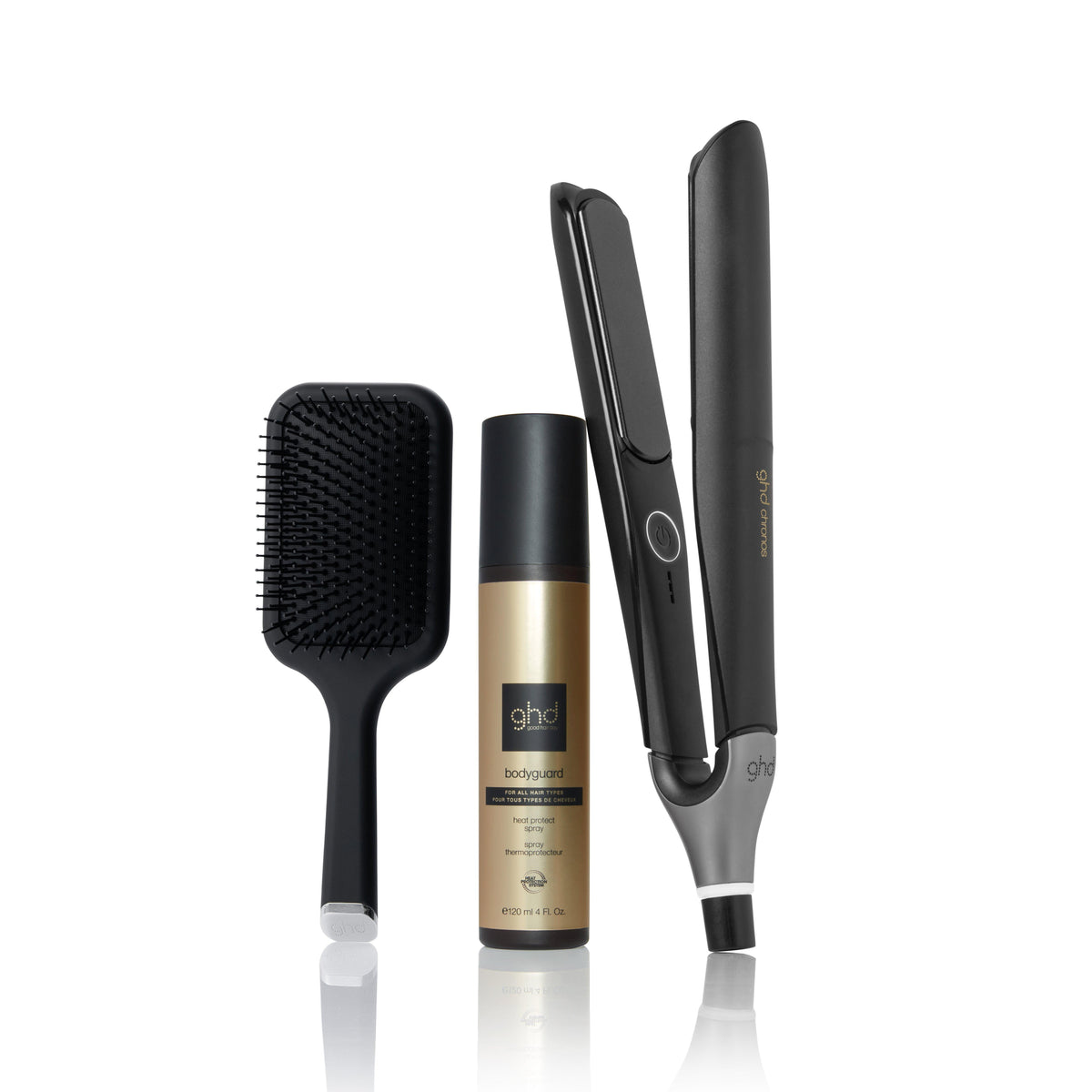 TRIO GHD LISSEUR CHRONOS + BROSSE + SPRAY